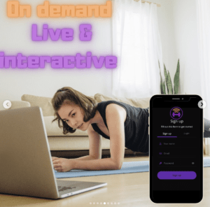On demand, live and interactive fitness training app