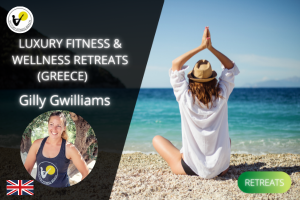 Luxury Greek wellness retreat, yoga on the beach