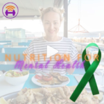 a woman is sitting at a table. this post is a video stating ¨nutrition for mental health¨