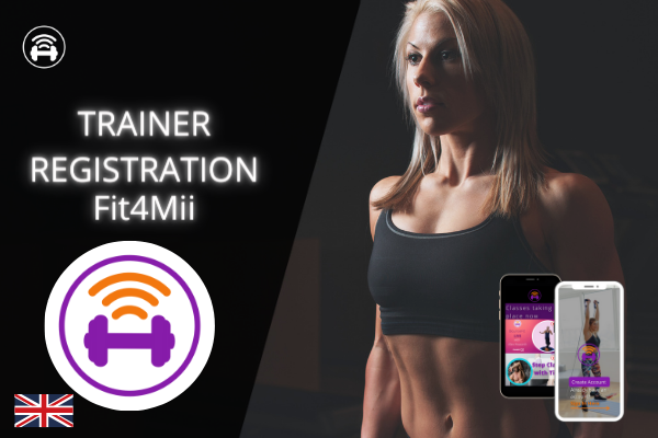 Online nutrition, fitness and personal trainer registration cover photo, with iPhones showing Fit4Mii app