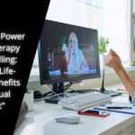 cover image for "Unlocking the Power of Online Therapy and Counselling Experience Life-Changing Benefits with a Virtual Therapist". Showing two women on a video-call with each other during a therapy session